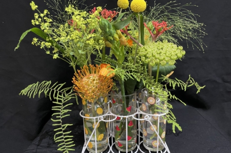 Tropicana 6 drinkglazen opgemaakt met zomerse bloemen!
