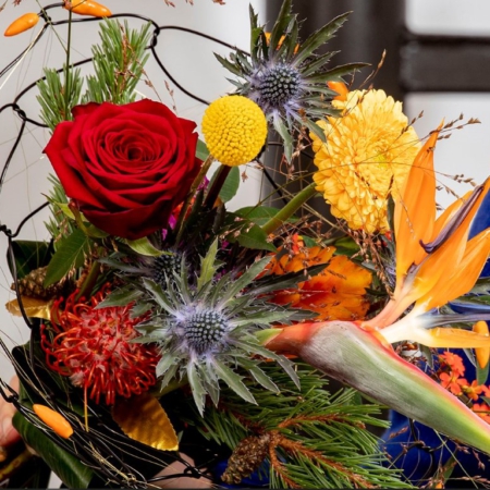 Vurig Boeket bloemen boeketten He-as Binnema Sneek Heerenveen